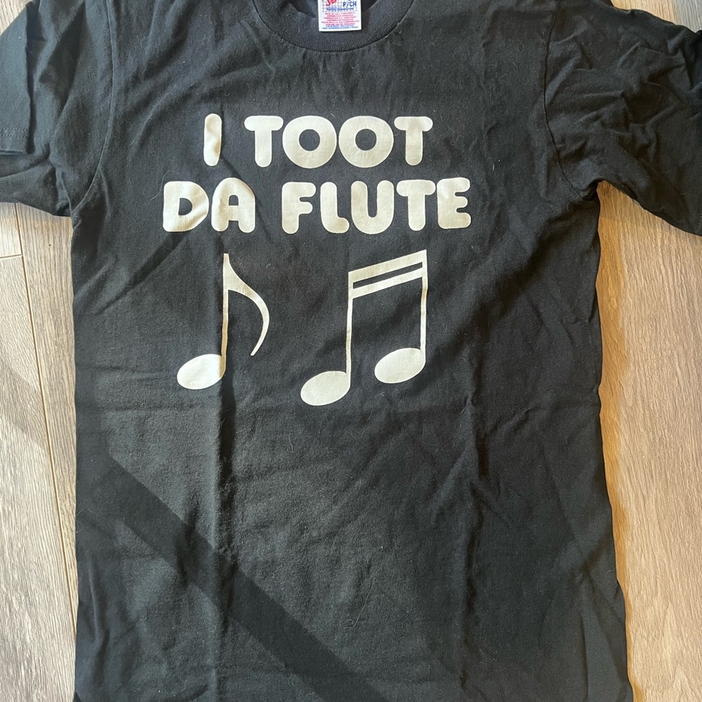Jerzees Black 'I Toot Da Flute' Kids T-Shirt